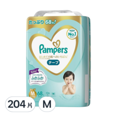 Pampers 幫寶適 日本境內版 一級幫黏貼型尿布, M, 204片