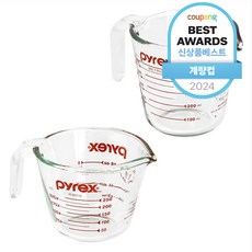 Corelle Brands 康寧餐具 Pyrex 耐熱玻璃原廠量杯250ml+500ml套裝, 1組, 透明