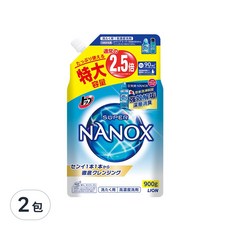 LION 獅王 奈米樂 超濃縮洗衣精 補充包, 900g, 2包