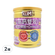 KLIM 克寧 銀養高鈣雙效奶粉 葡萄糖胺+Omega3, 750g, 2罐