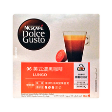 NESCAFE 雀巢咖啡 Dolce Gusto 美式濃黑咖啡膠囊, 6.5g, 16顆, 1盒