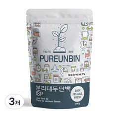 Pureunbin 大豆分離蛋白粉, 3個, 500g