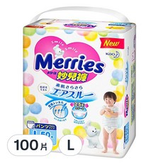 Merries 妙而舒 妙兒褲/尿布, L, 100片
