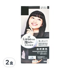 Liese 莉婕 泡沫染髮劑 染髮液100ml+護髮乳8g, 自然黑色, 2盒