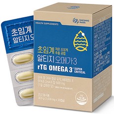 DAESANG Wellife 超臨界萃取rTG型Omega-3魚油膠囊 30.9g, 30顆, 1盒