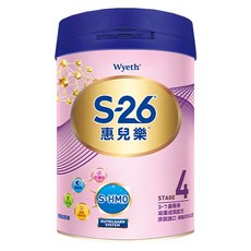 Wyeth 惠氏 S-26 惠兒樂幼童成長配方奶粉 4號 3~7歲專用, 850g, 1罐