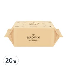 BROWN 便攜式低刺激掀蓋型濕紙巾, 80張, 20包