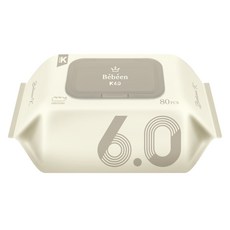 Bebeen K 6.0防過敏嬰兒用掀蓋式濕紙巾, 80張, 10包