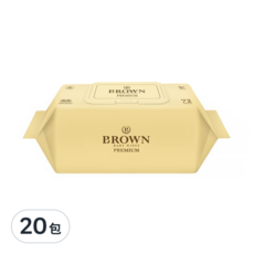 Brown Premium 掀蓋式嬰兒用濕紙巾, 72張, 20個