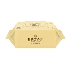 BROWN Original Plus 掀蓋式低敏嬰兒濕紙巾, 20張, 20包