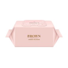 BROWN 掀蓋式櫻花壓紋防過敏嬰兒用濕紙巾, 72張, 10包