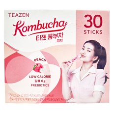 TEAZEN 茶禪 康普茶 水蜜桃康普茶沖泡飲, 5g, 30條, 1盒