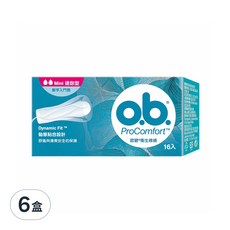 o.b. 歐碧 棉條迷你型, 迷你型, 16入, 6盒