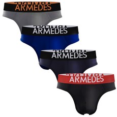 ARMEDES 男款機能性LOGO印花拼色3角內褲組 4入