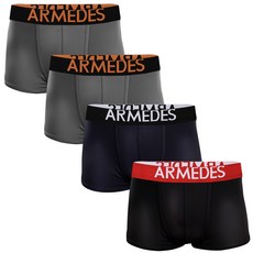 ARMEDES 男款LOGO印花拼色4角內褲組 AR-04 4入