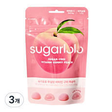 Orga 無糖維他命水蜜桃口味軟糖, 3包, 45g
