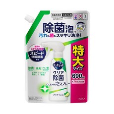 Kao 花王 Cucute 珂珂透 CLEAR 泡沫餐廚具洗碗精補充包 檸檬香, 690ml, 1包