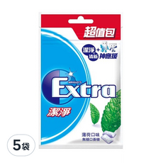 Extra 益齒達 潔淨無糖口香糖 薄荷口味 5包, 140g, 5袋