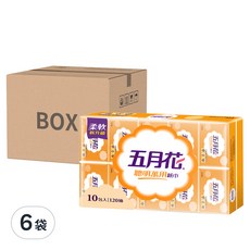 五月花 聰明萬用紙巾 120張, 10包, 6袋