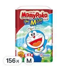 MamyPoko 滿意寶寶 哆啦A夢輕巧褲/尿布, M, 156片
