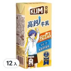 KLIM 克寧 高鈣成長牛乳, 198ml, 12入