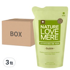 NATURE LOVE MERE 奶瓶清潔慕斯補充包, 500ml, 3包