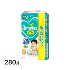 Pampers 幫寶適 日本超薄乾爽紙尿褲/尿布, 黏貼型, M, 6-11kg, 280片