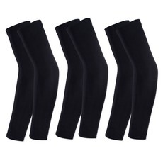 Doobalro 韓國產3D無縫線涼感防曬袖套 3組, 黑色