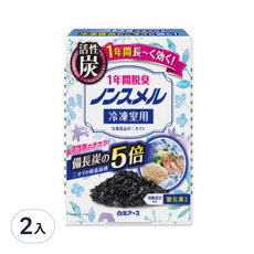 Hakugen 白元 冰箱活性炭脫臭劑1年間 冷凍庫用 藍, 20g, 2盒