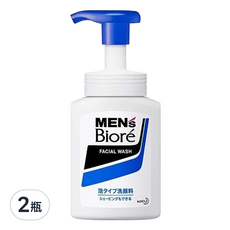 MEN's Biore 男士控油保濕去痘泡沫洗面乳, 2瓶, 150ml