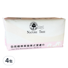 Nature Tree 自然樹 棉質拋棄式潔膚巾, 50張, 4包