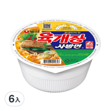 NONGSHIM 農心 韓國境內版 辣牛肉湯麵 86g, 6入