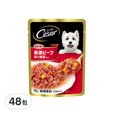 Cesar 西莎 成犬 蒸鮮包, 牛肉 + 蔬菜, 70g, 48包