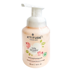 ATTITUDE 艾特優 嬰幼兒2合1泡沫洗髮沐浴露 無香味, 295ml, 1瓶