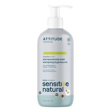 ATTITUDE 艾特優 寶寶敏感肌膚2合1洗髮沐浴露, 473ml, 1瓶