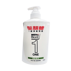 MEN's Biore ONE 髮顏體全效潔淨露 爽勁草本, 480ml, 1瓶