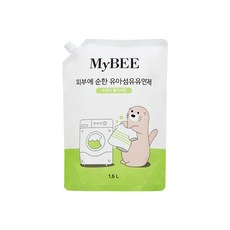 MyBEE 溫和嬰幼兒衣物柔軟精補充包, 1.6L, 1入