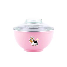 ZEBRA 斑馬牌 304不銹鋼彩色隔熱麵碗 附蓋 15cm 1000cc, 粉紅色, 1組