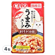 INABA CIAO 啾嚕 鰹魚鮮味餐包, IC-354, 鮪魚+柴魚片, 40g, 4包