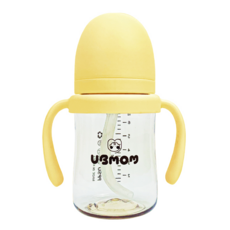 UBMOM 雙耳吸管學習杯, 香蕉黃, 200ml, 1個