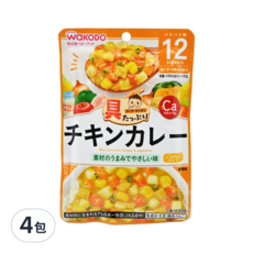 WaKODO 和光堂 嬰兒即食食品, 咖哩雞肉, 80g, 4包