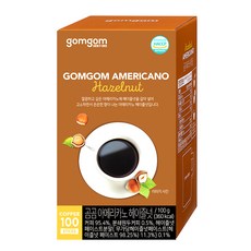 gomgom 美式即溶咖啡 榛果口味, 1g, 100入, 1盒