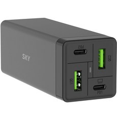 SKY 65W PD/PPS/USB/Type-C快充插頭+充電線 1.5m, 黑色, 1入