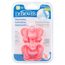 DrBrown's 矽膠安撫奶嘴 2入, 0-6個月, 粉色, 2組