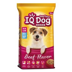 IQ Dog 聰明狗 成犬 乾糧, 牛肉口味, 15kg, 1袋