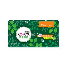 Kotex 靠得住 草本抑菌衛生棉 夜用加長, 35cm, 24片, 1組