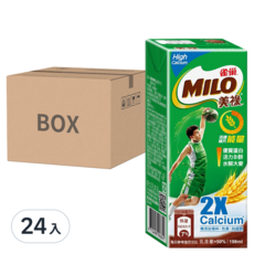 MILO 美祿 高鈣可可麥芽牛奶, 198ml, 24入