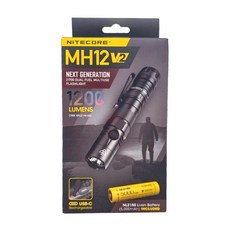 NITECORE 奈特科爾 MH12 V2 1200流明 強光type c 直充 超長續航防身小直手電筒, 21700, 1個