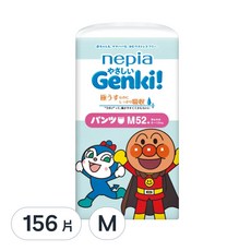 nepia 王子 Genki 日本製 麵包超人拉拉褲/尿布, M, 156片