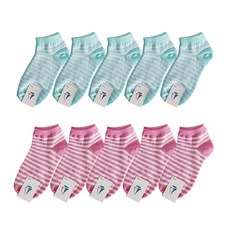 Daon Socks兒童款橫條紋腳踝襪 10雙